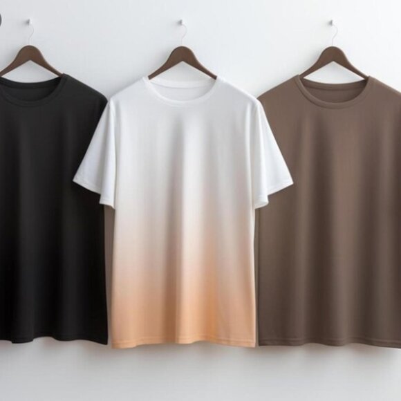 Brandy Melville Long Scoop Neck Soft Flowy Tee Shirt Olive Green Ombré XXL - Picture 11 of 12